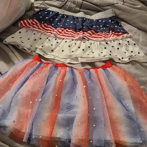 2  little girl 4th of July skirts